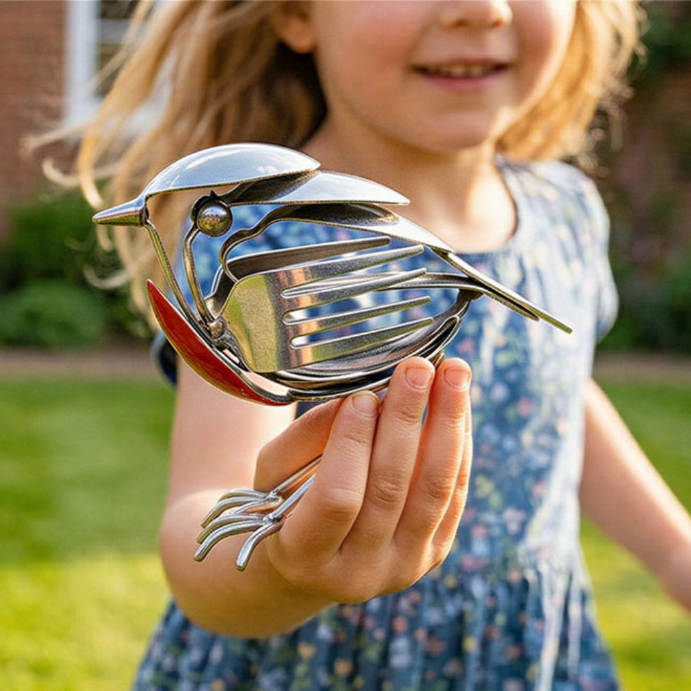 Robin made from forks and spoons