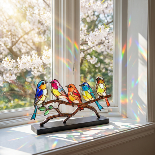 Handmade Glass Bird Display - 1