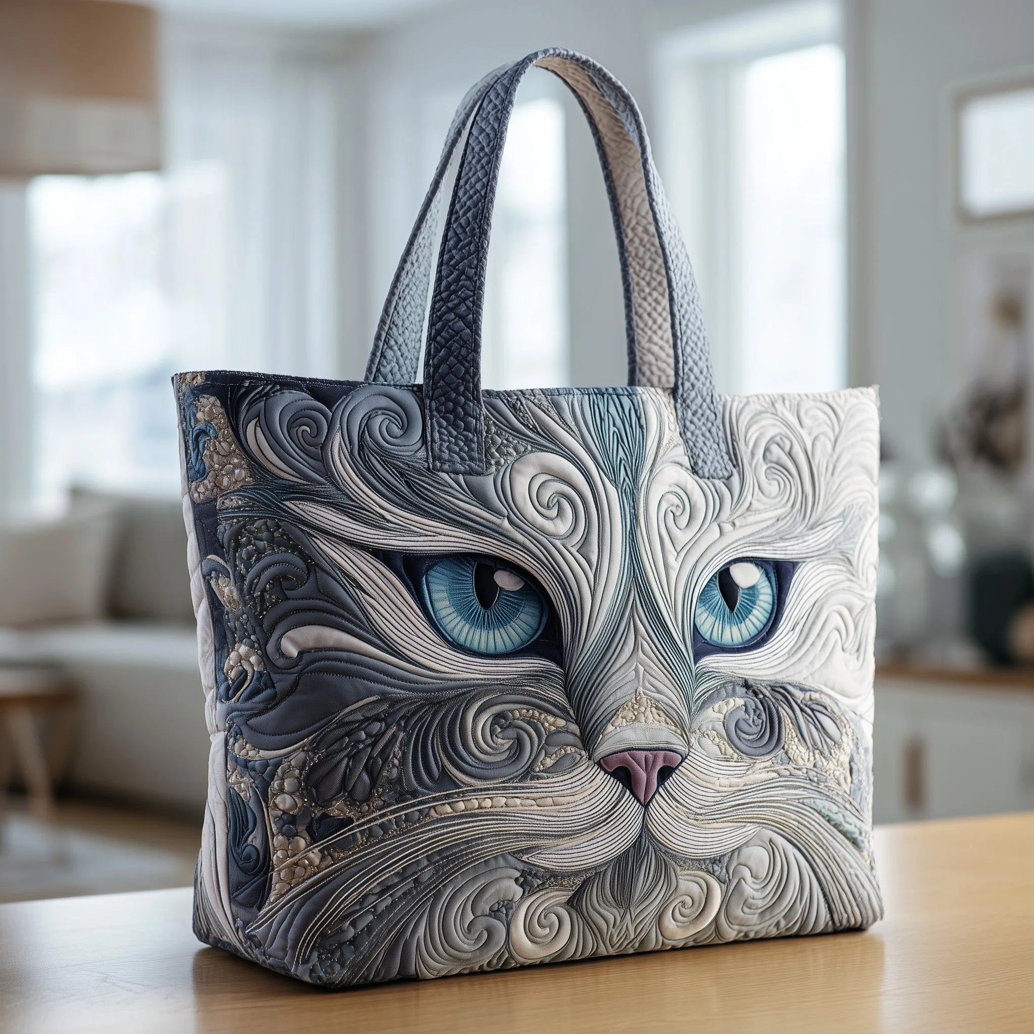 Cat Tote Bag - Blue